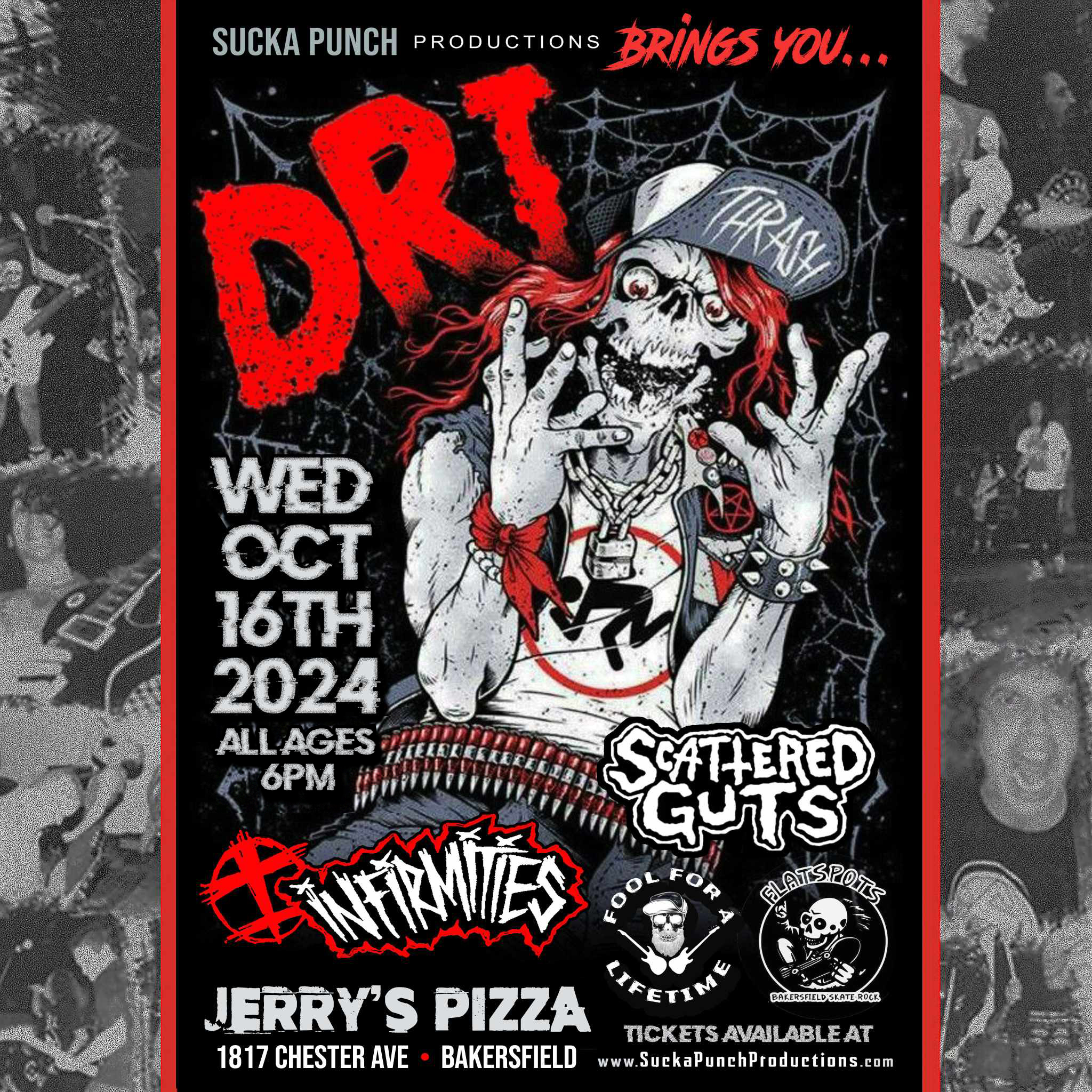 D.R.I WITH SCATTERED GUTS INFIRMITIES FOOL FOR A LIFETIME FLATSPOTS