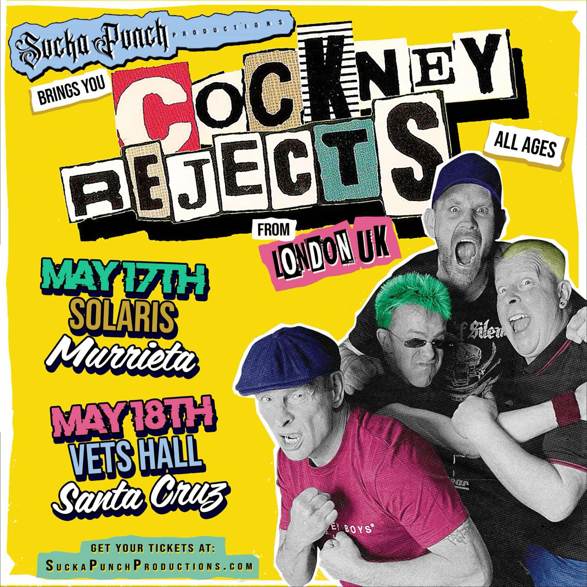 COCKNEY REJECTS LIVE IN CONCERT MAY 17TH AT SOLARIS IN MURRIETA